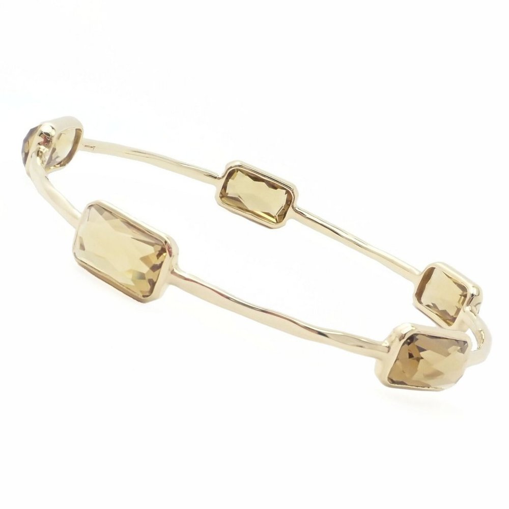 Ippolita 18k Yellow Gold Rock Candy 5 Smoky Topaz Bangle Bracelet